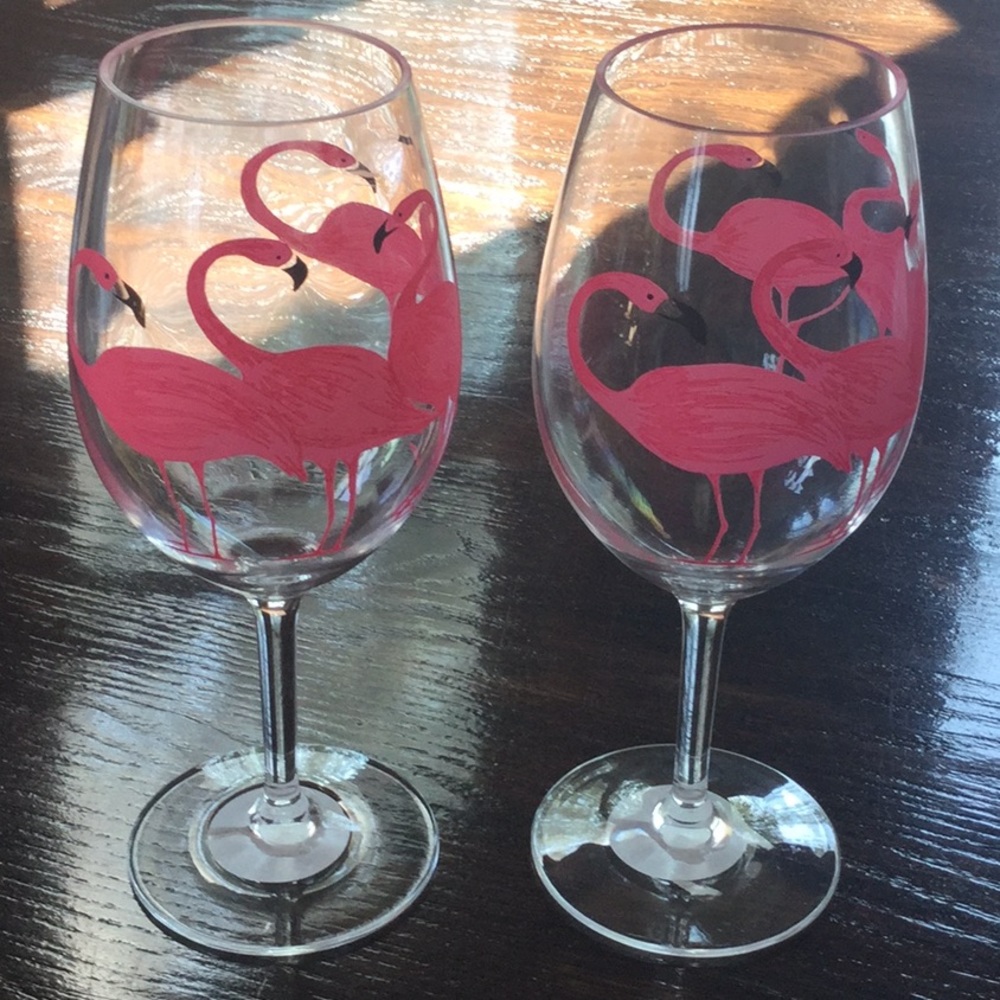 Flamingo Wine glass set of 2 (plastic)